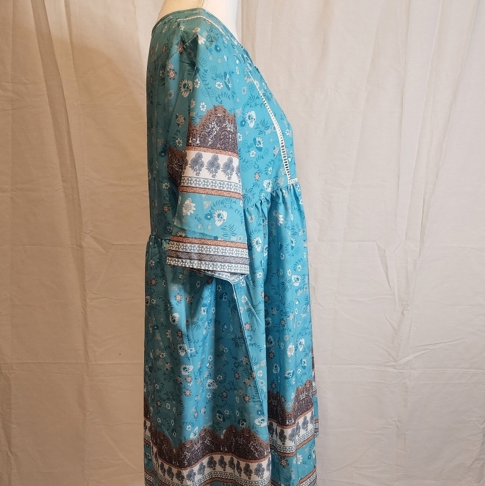 Boheltz Women's V-neck Boho Dress - Picture 8 of 12